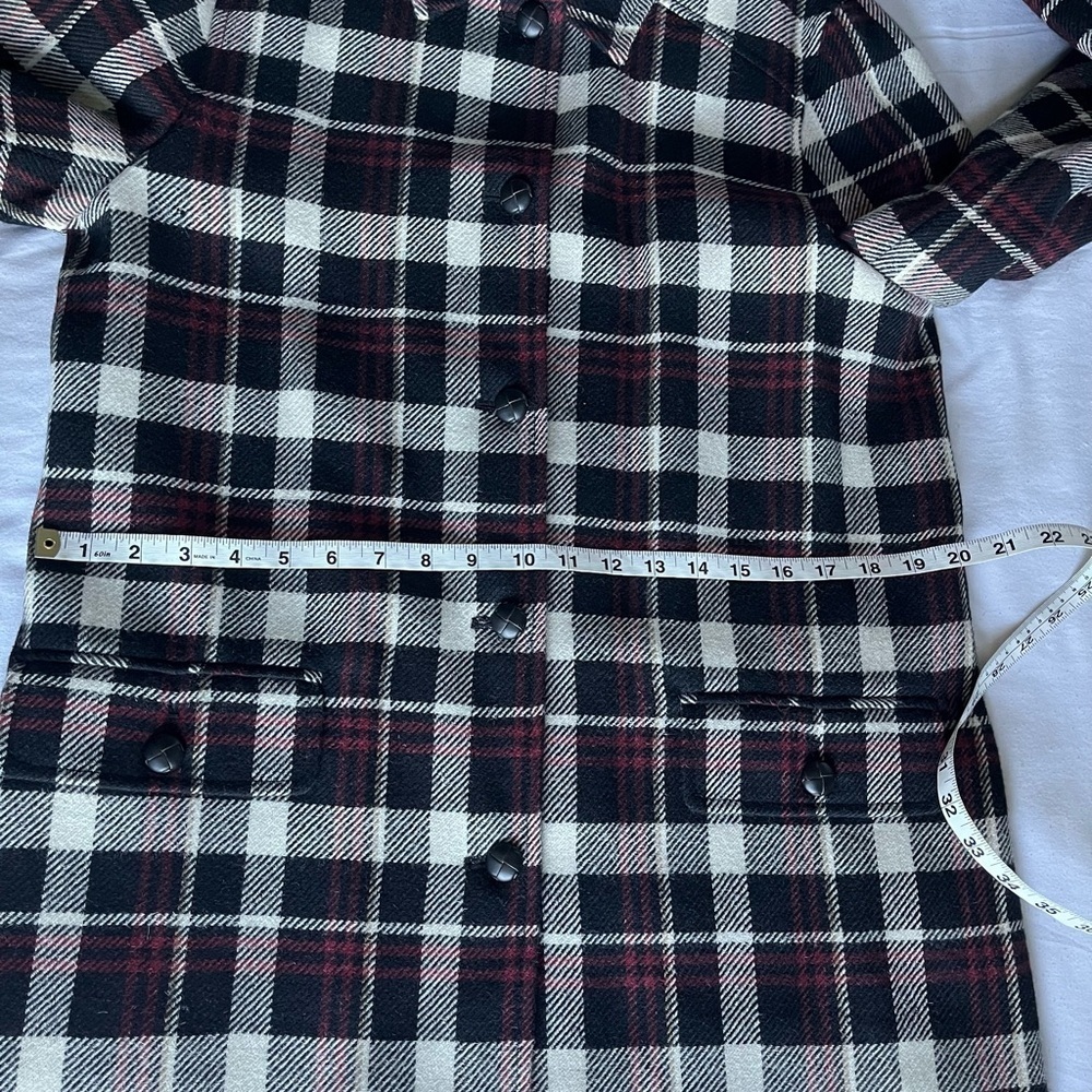 VTG Harve Benard Plaid Wool Tweed Cabin Core Black/Red Chore/Barn Coat Sz 12 GUC - Picture 10 of 16
